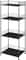 Black 4-Tier Bathroom Storage Rack Metal Shelving Unit with Wood Shelves